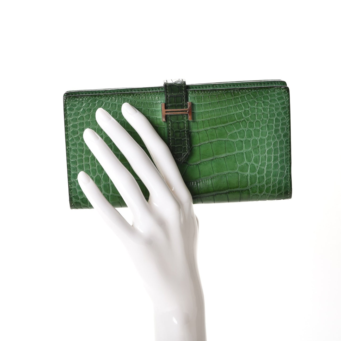 Matte Alligator Bearn H Wallet Cactus