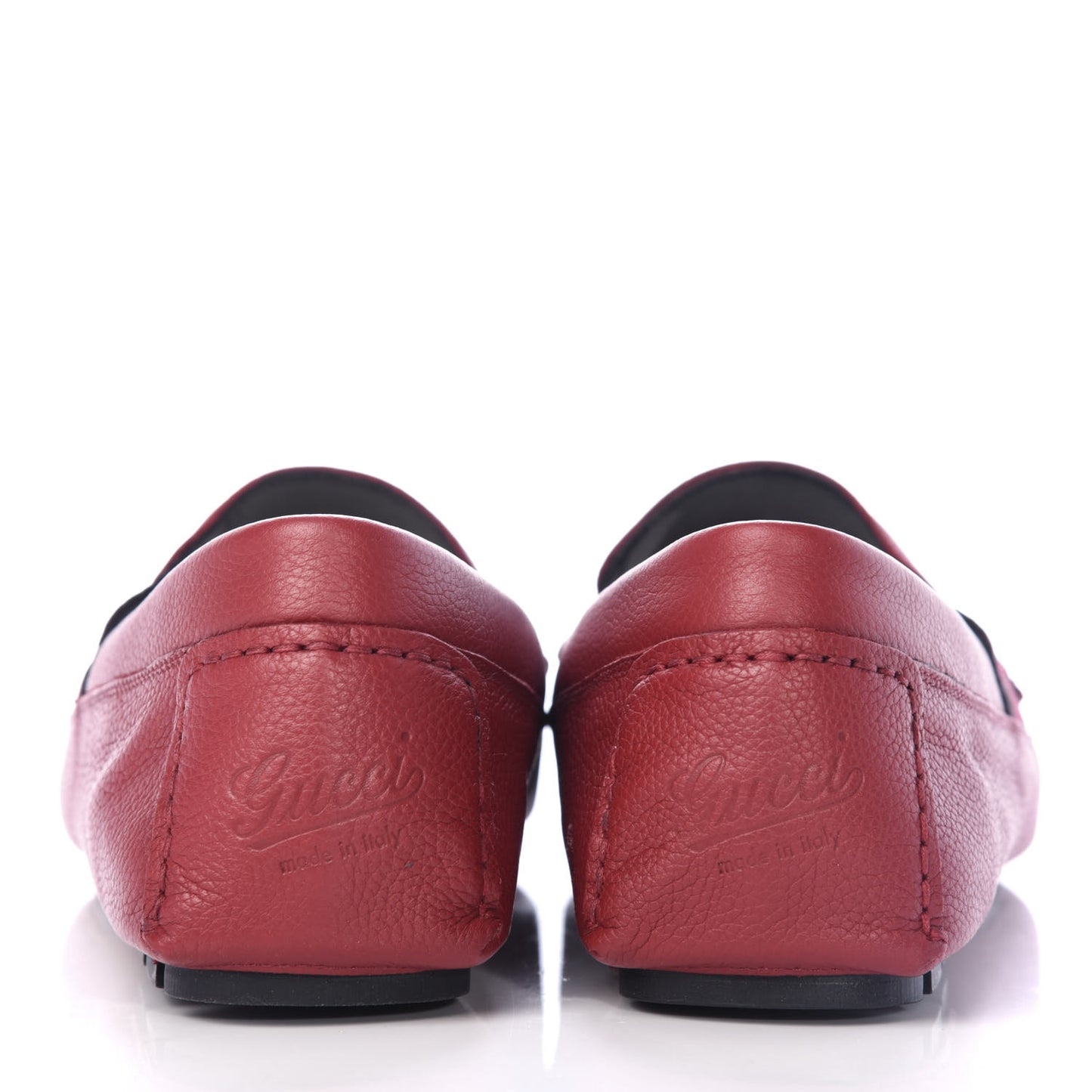Calfskin Web Mens Driver Loafers 8 Red