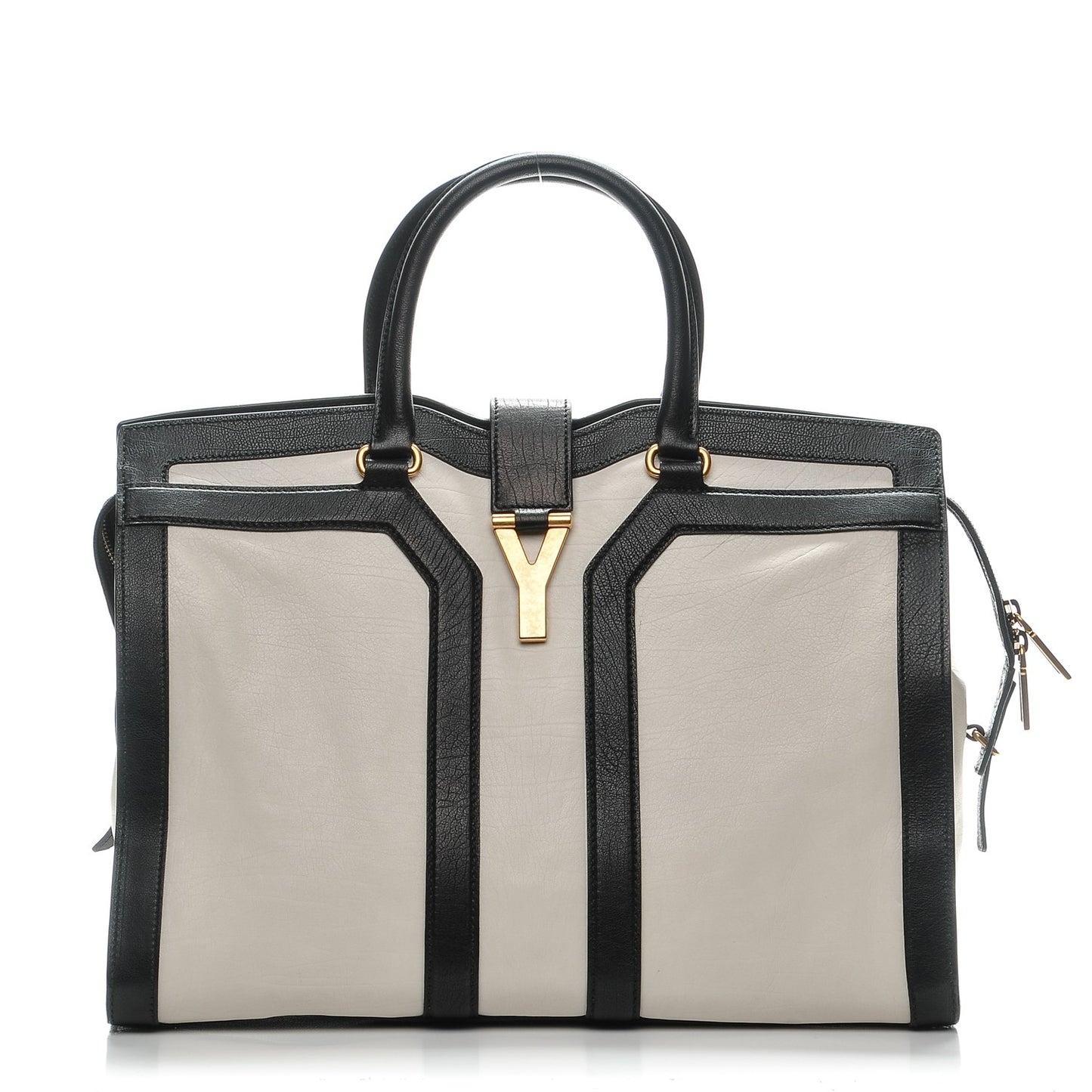 Calfskin Large Cabas Chyc Black New Bone