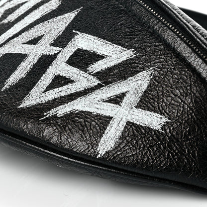 Balenciaga Agneau Arena Graffiti All Over XS Souvenir Belt Bag Black White 9 of 10