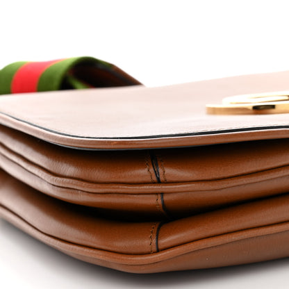 Gucci Roxy Calfskin Web Medium Blondie Top Handle Shoulder Flap Bag Cuir 10 of 12