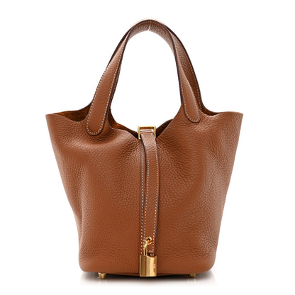 Hermes Taurillon Clemence Picotin Lock 18 PM Gold 1 of 11