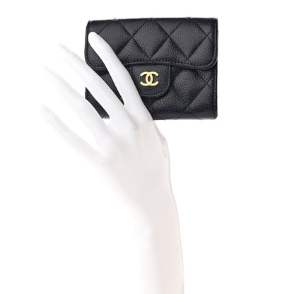 Chanel Caviar Quilted Flap Card Holder Wallet Navy 2 of 11