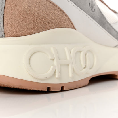 Jimmy Choo Nappa Mesh Suede Women Landon Low Top Sneakers 39.5 White Powder Pink Grey 14 of 17