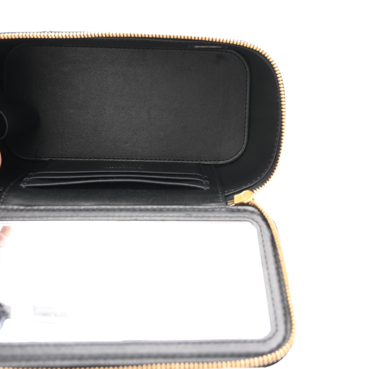Chanel Patent Enamel Quilted Small Coco Hearts Vanity Case With Chain Black 4 of 10