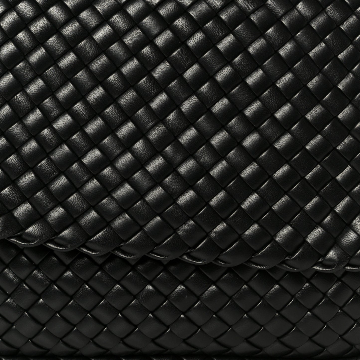 Nappa Intrecciato Small Cobble Messenger Bag Black