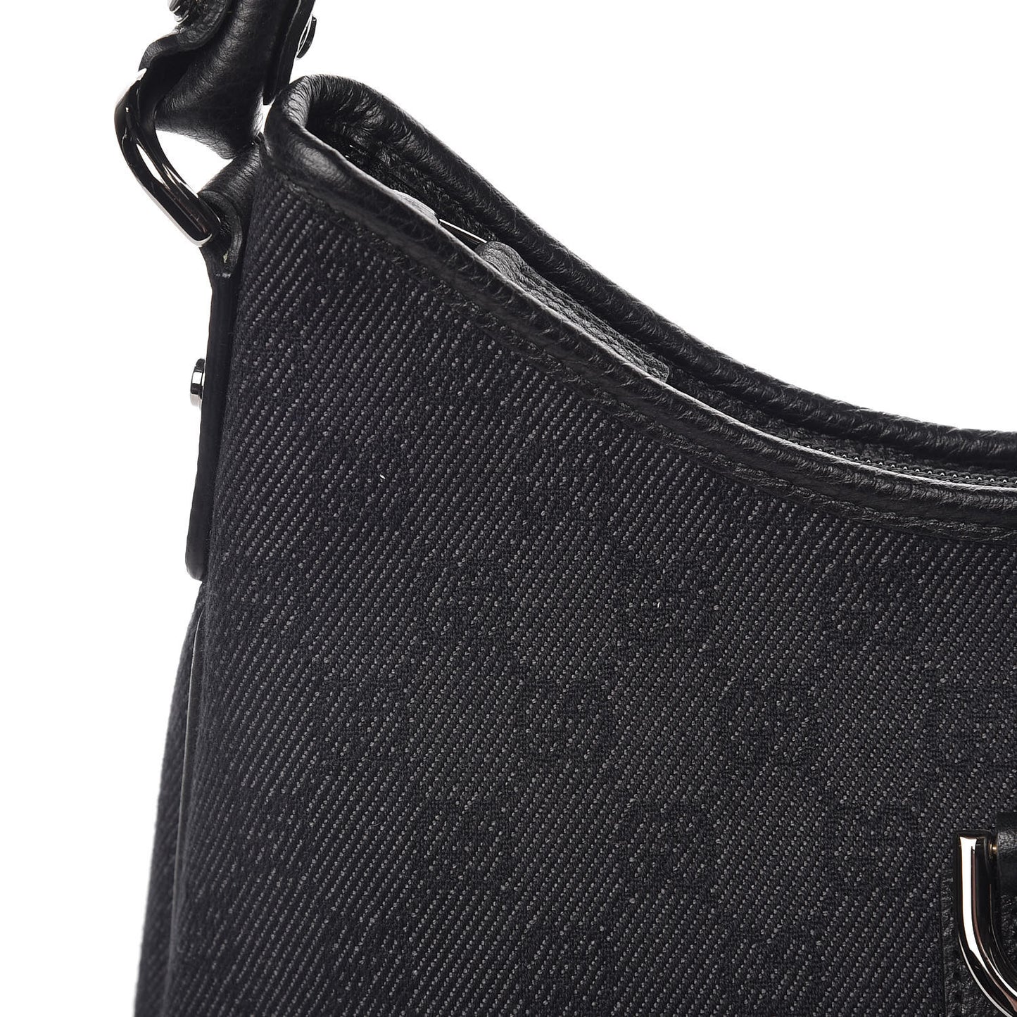 Denim Monogram Abbey D Ring Hobo Black