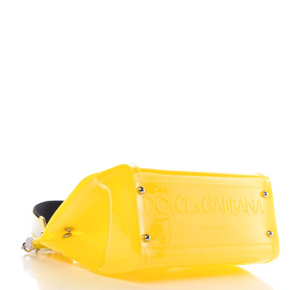 Dolce & Gabbana Rubber Semi Transparent Miss Sicily Satchel Yellow 5 of 8