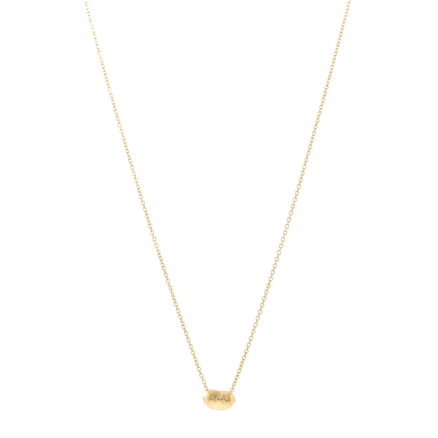 18K Yellow Gold 6.5mm Elsa Peretti Bean Pendant Necklace