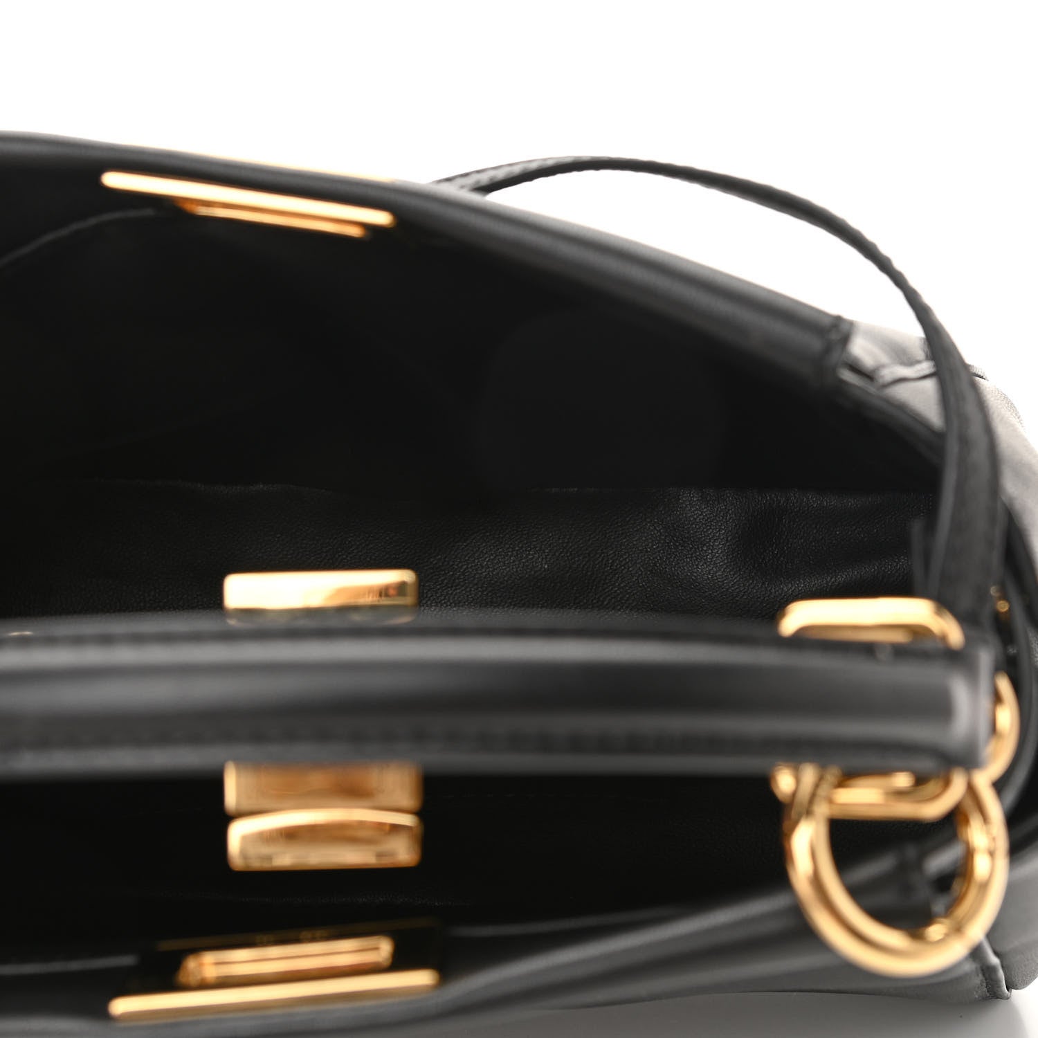 Fendi Nappa Mini Peekaboo Iconic Satchel Black 5 of 11