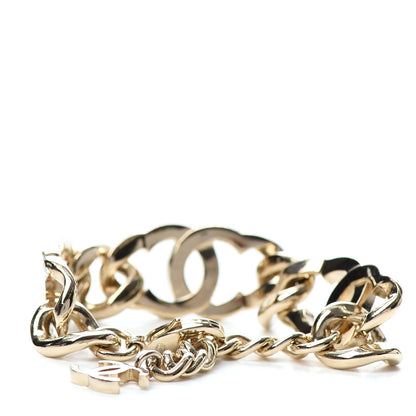 Chanel Crystal CC Chain Link Bracelet Gold 3 of 4
