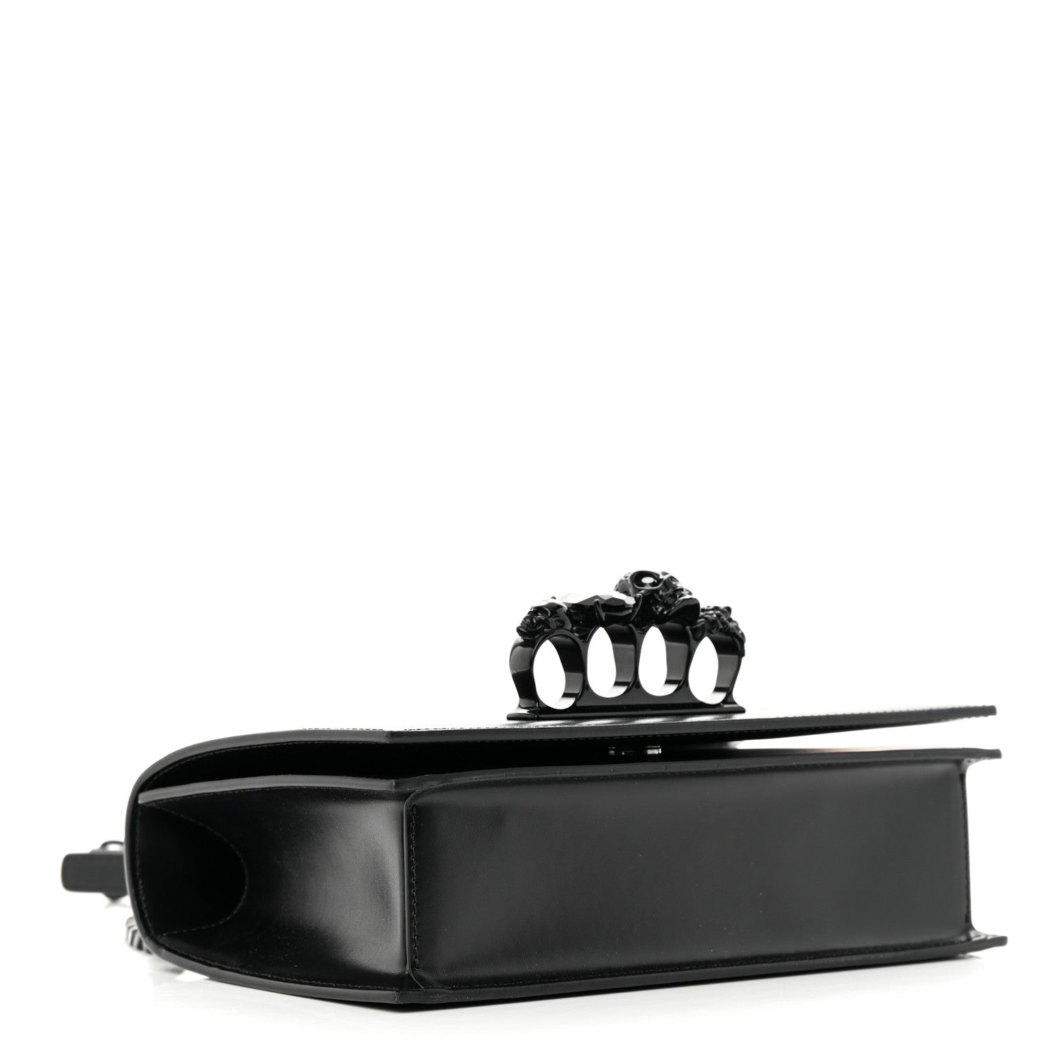 Alexander McQueen Calfskin Knuckle Shoulder Bag Black 3 of 11