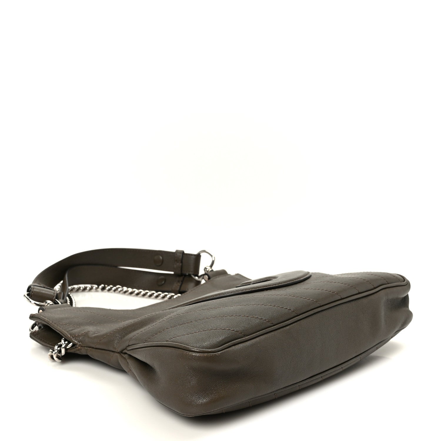 Gucci Sakai Be Green Calfskin Diagonal Stitched Small Blondie Tote Craclet Brown 4 of 11