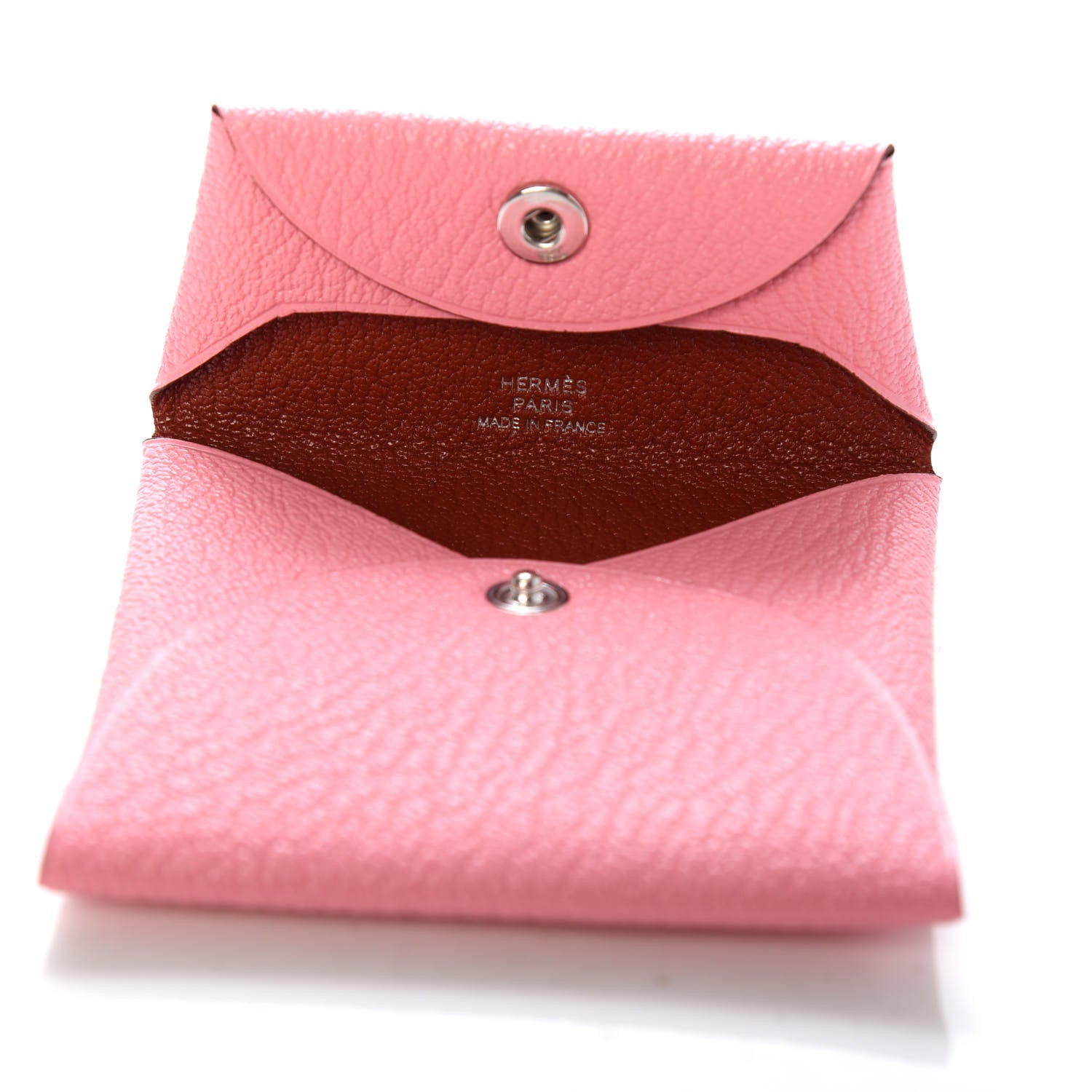 Hermes Chevre Mysore Verso Bastia Coin Purse Rose Confetti Brique 6 of 7