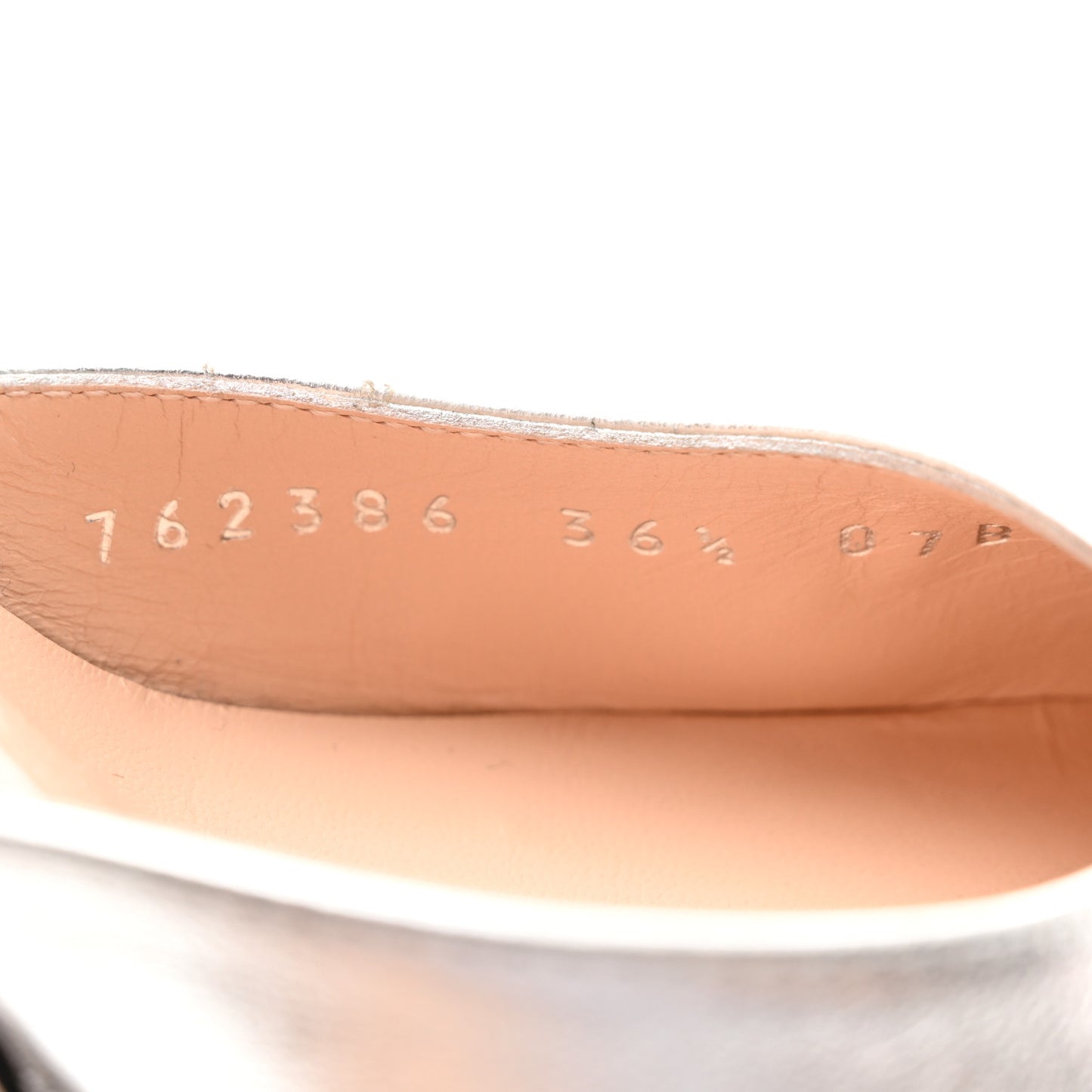 Metallic Nappa Crystal Double G Platform Pumps 36.5 Argento