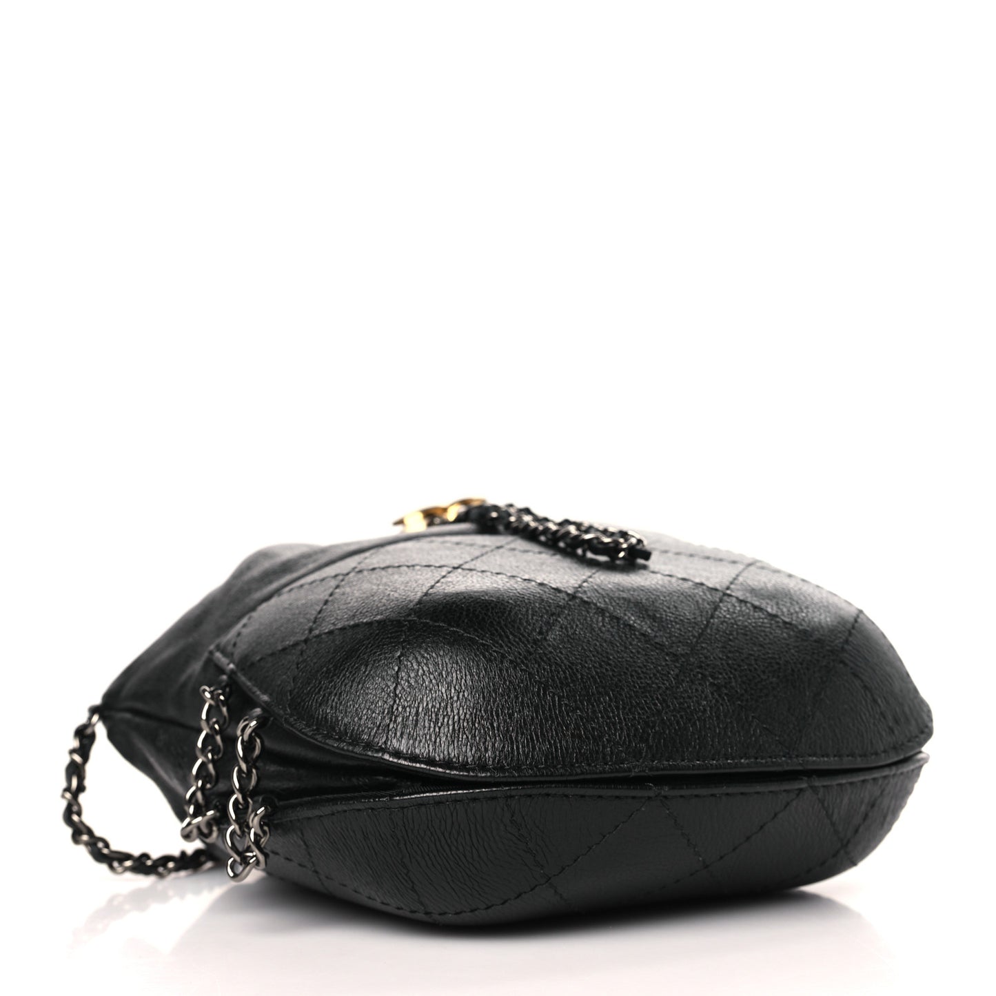 Calfskin Quilted Small Gabrielle Bucket Black