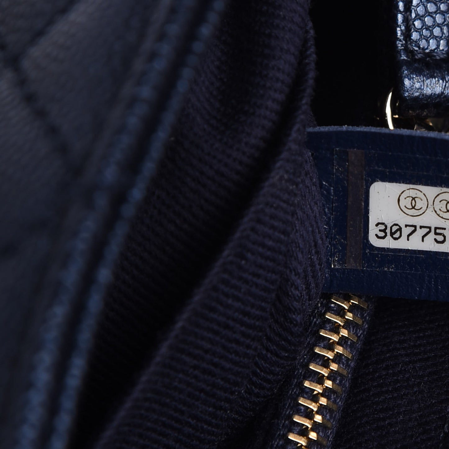Iridescent Caviar Quilted Small Coco Handle Flap Dark Blue