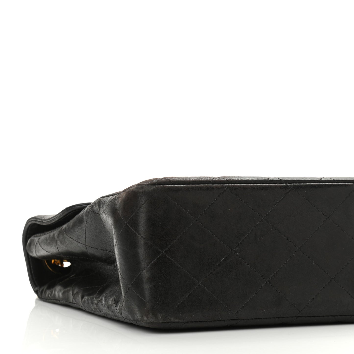 Lambskin Quilted XL Jumbo Single Flap Black