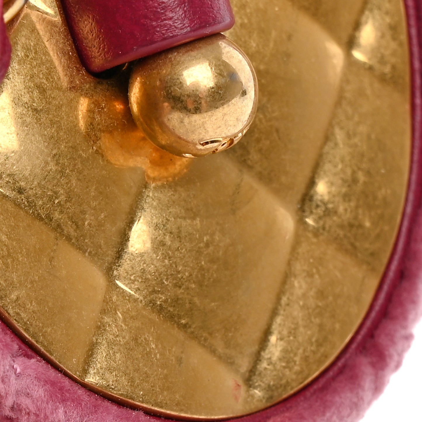Velvet Camellia Embossed Jewel Belt Card Holder With Chain Pink