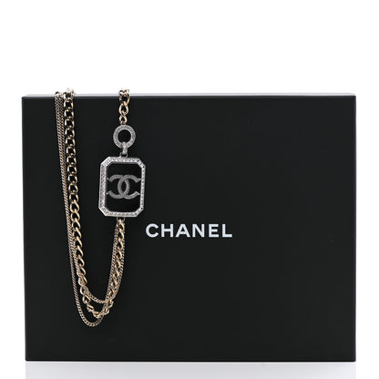 Chanel Crystal Chain CC Multi Strand Necklace Gold Silver 7 of 7