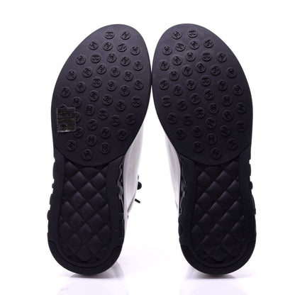 Chanel Calfskin Mesh Lycra Womens Logo Sneakers 39 White Black 9 of 10