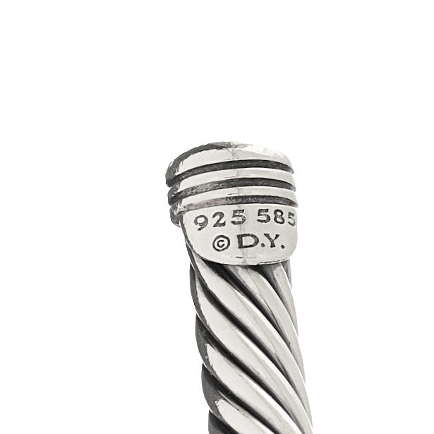 Sterling Silver 14K Yellow Gold 4mm X Station Cable Bracelet