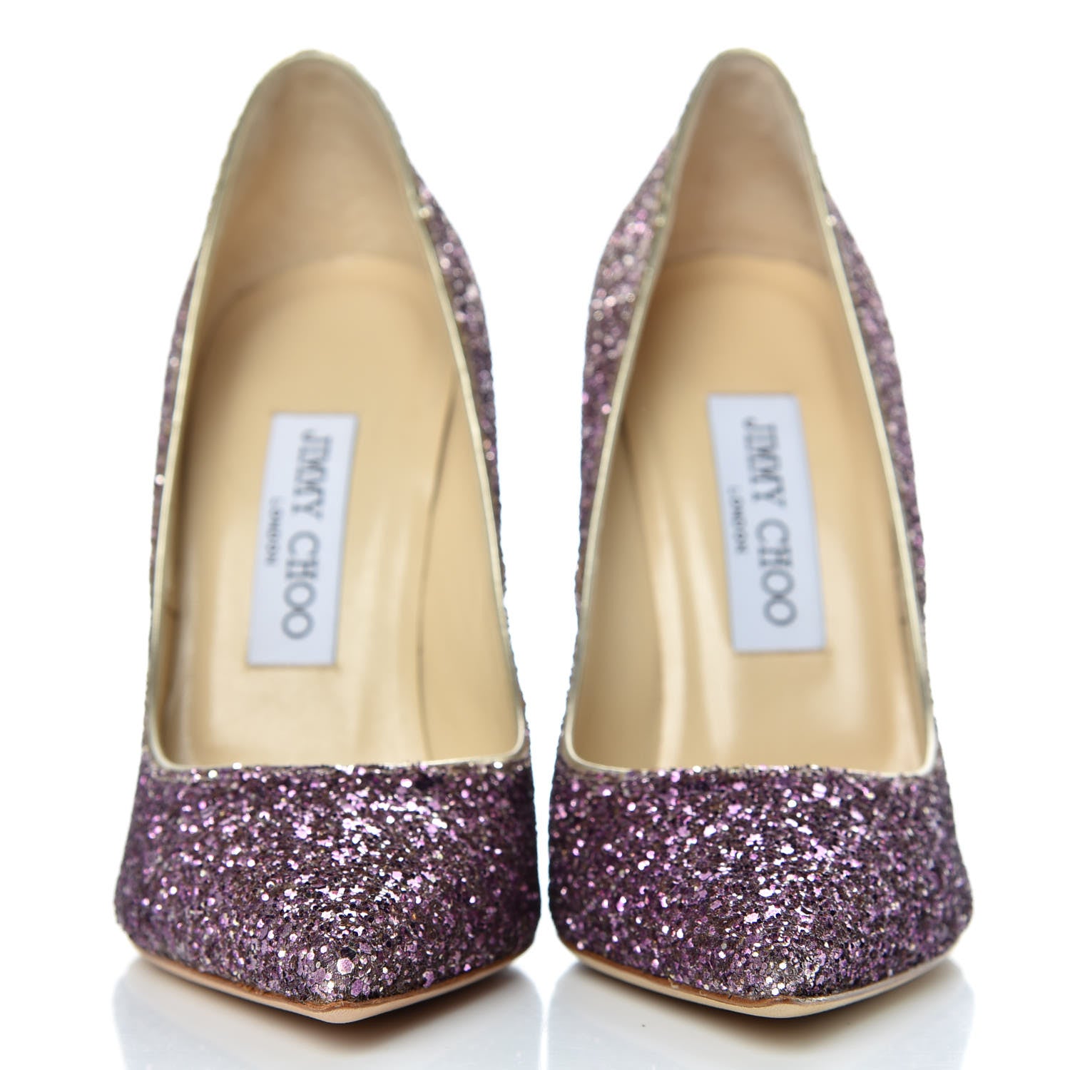 Jimmy Choo Coarse Glitter Degrade Romy 100 Pumps 36 Pink Gold 2 of 10