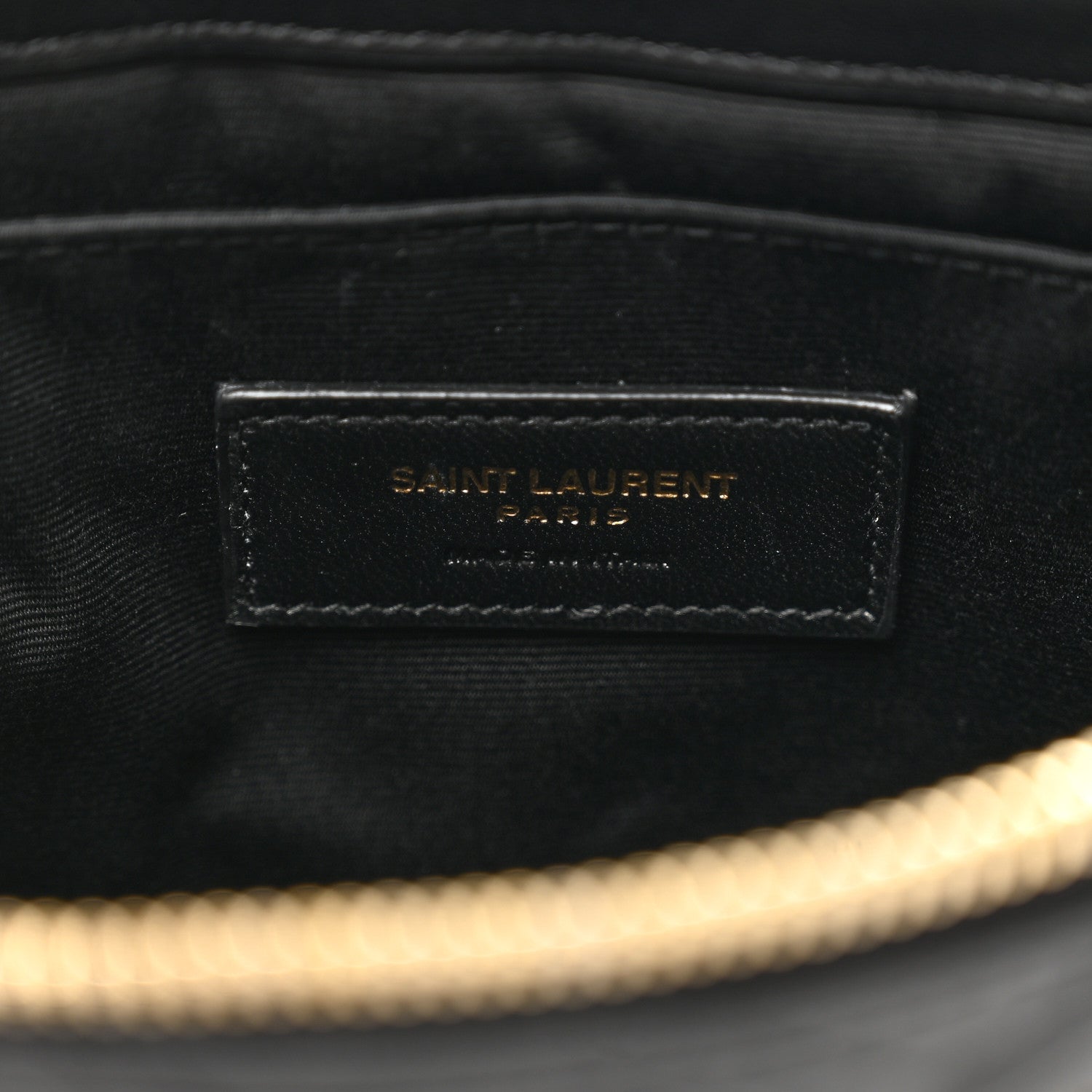 Saint Laurent Calfskin Matelasse Chevron Monogram A5 Wristlet Black 6 of 8