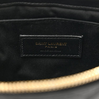 Saint Laurent Calfskin Matelasse Chevron Monogram A5 Wristlet Black 6 of 8
