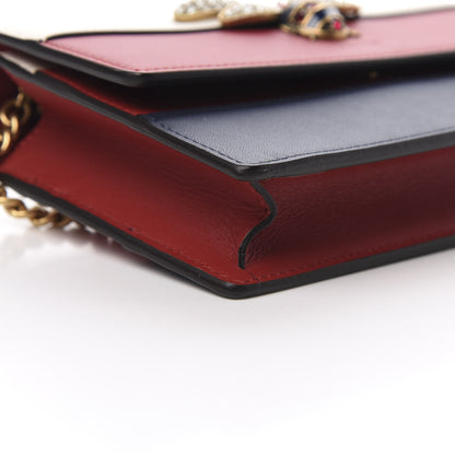 Gucci Calfskin Queen Margaret Chain Wallet Blue Agata Hibiscus Red Mystic White 8 of 10