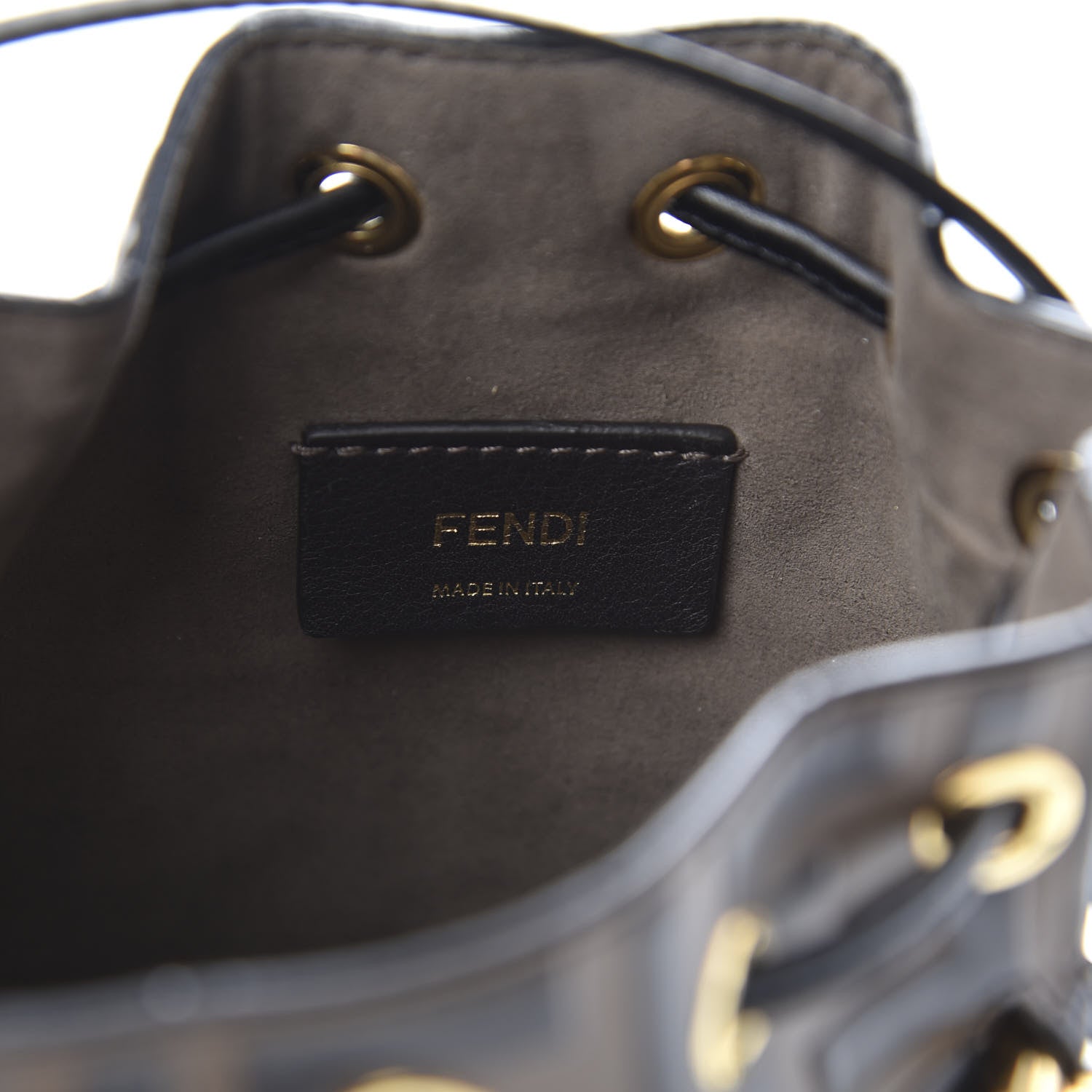 Fendi Vitello Liberty F is Fendi Bi-Color FF 1974 Embossed Mini Mon Tresor Bucket Bag Maya Black 6 of 11