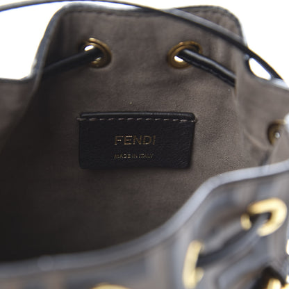Fendi Vitello Liberty F is Fendi Bi-Color FF 1974 Embossed Mini Mon Tresor Bucket Bag Maya Black 6 of 11