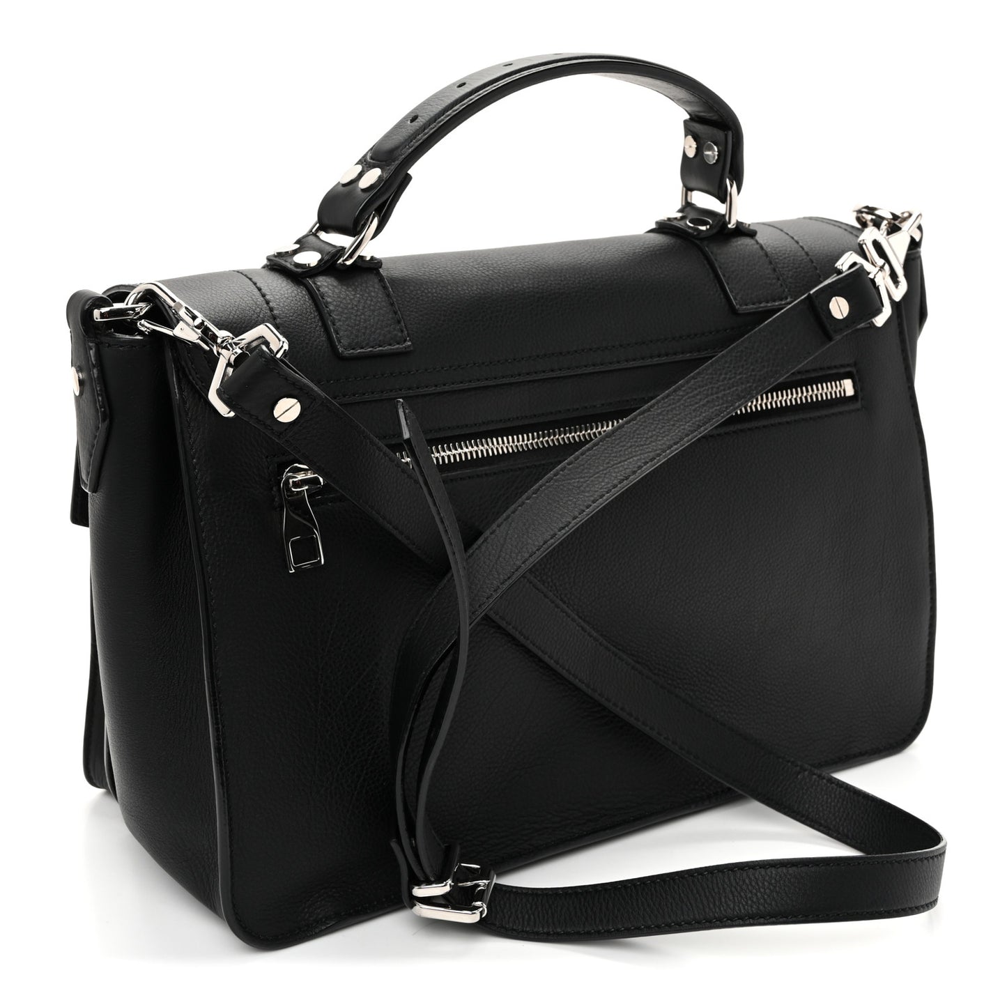 Soft Grainy Calfskin Medium PS1 Satchel Black