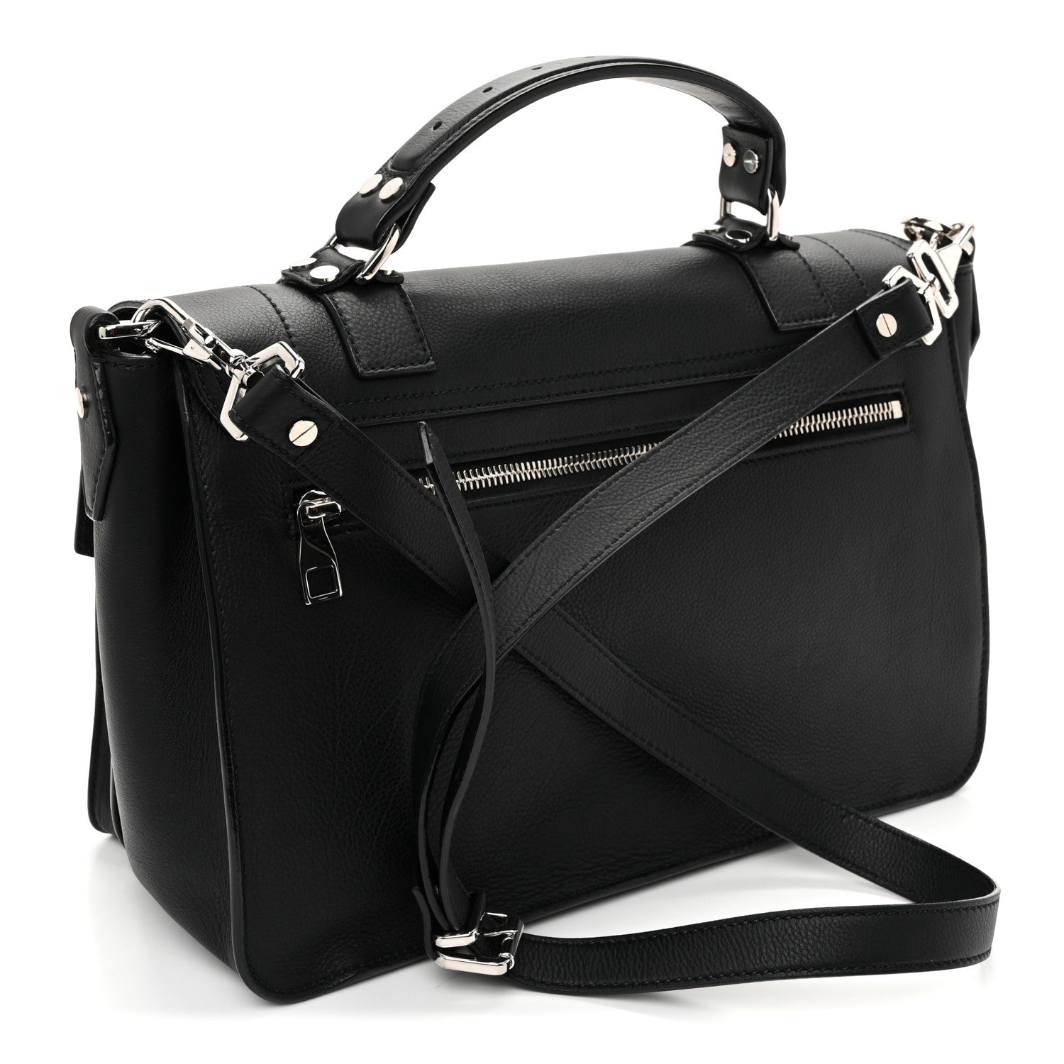 Proenza Schouler Soft Grainy Calfskin Medium PS1 Satchel Black 3 of 9