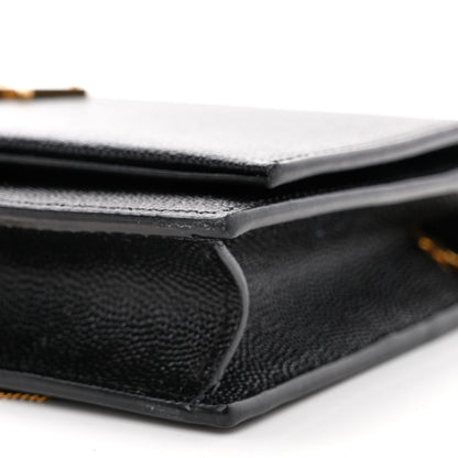 Saint Laurent Grain De Poudre Classic Monogram Kate Tassel Chain Wallet Black 10 of 10