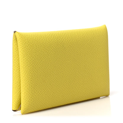 Hermes Epsom Calvi Card Case Lime 3 of 6