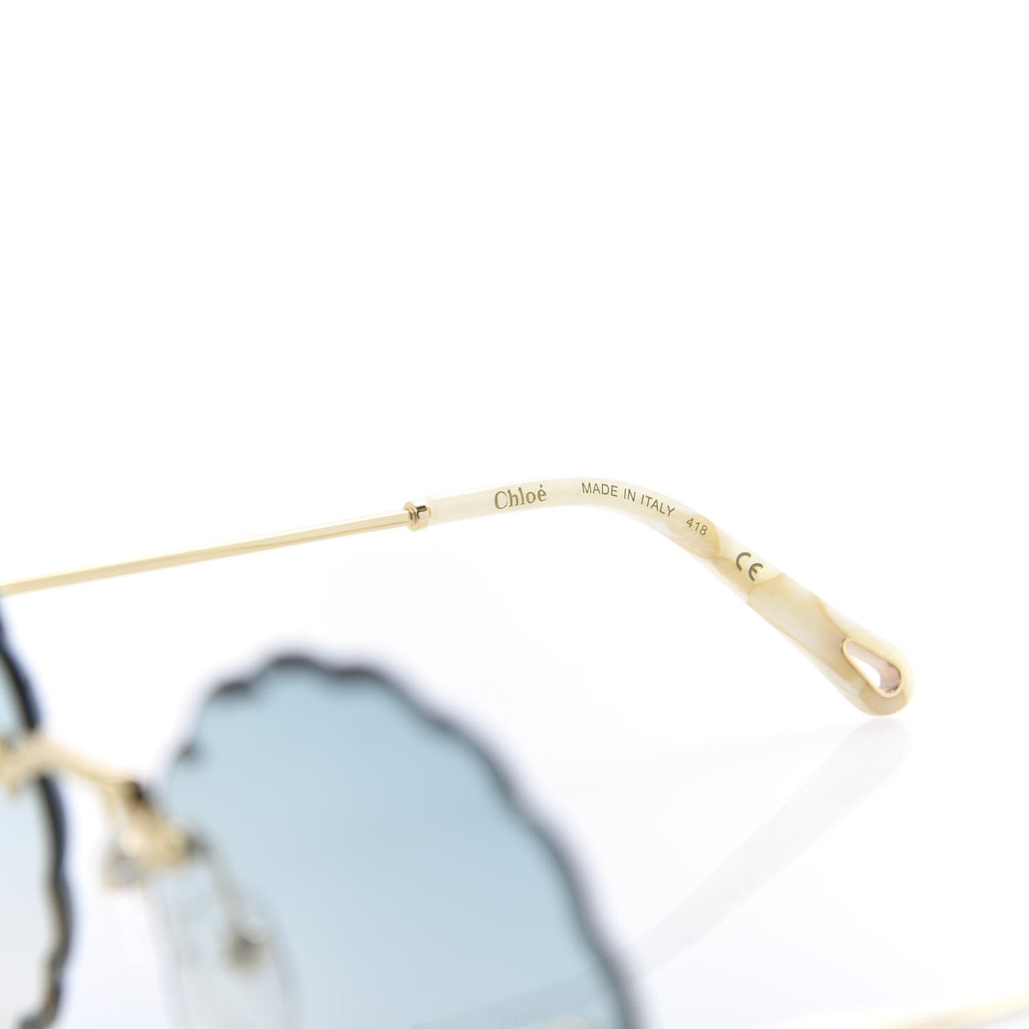 Rosie Bevelled Round Sunglasses CE142S Gold Gradient Blue