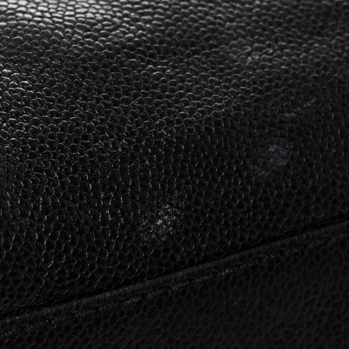 Glazed Calfskin Modern Chain Tote Black