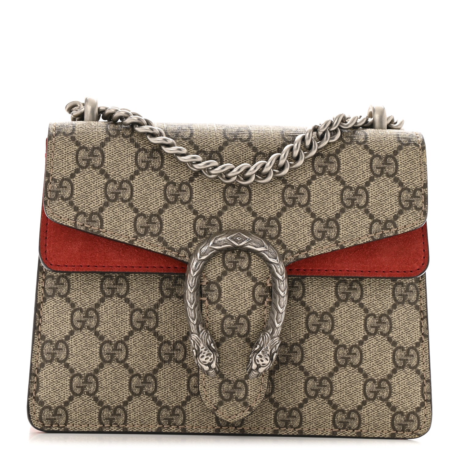 Gucci GG Supreme Monogram Mini Dionysus Shoulder Bag Hibiscus Red 1 of 11