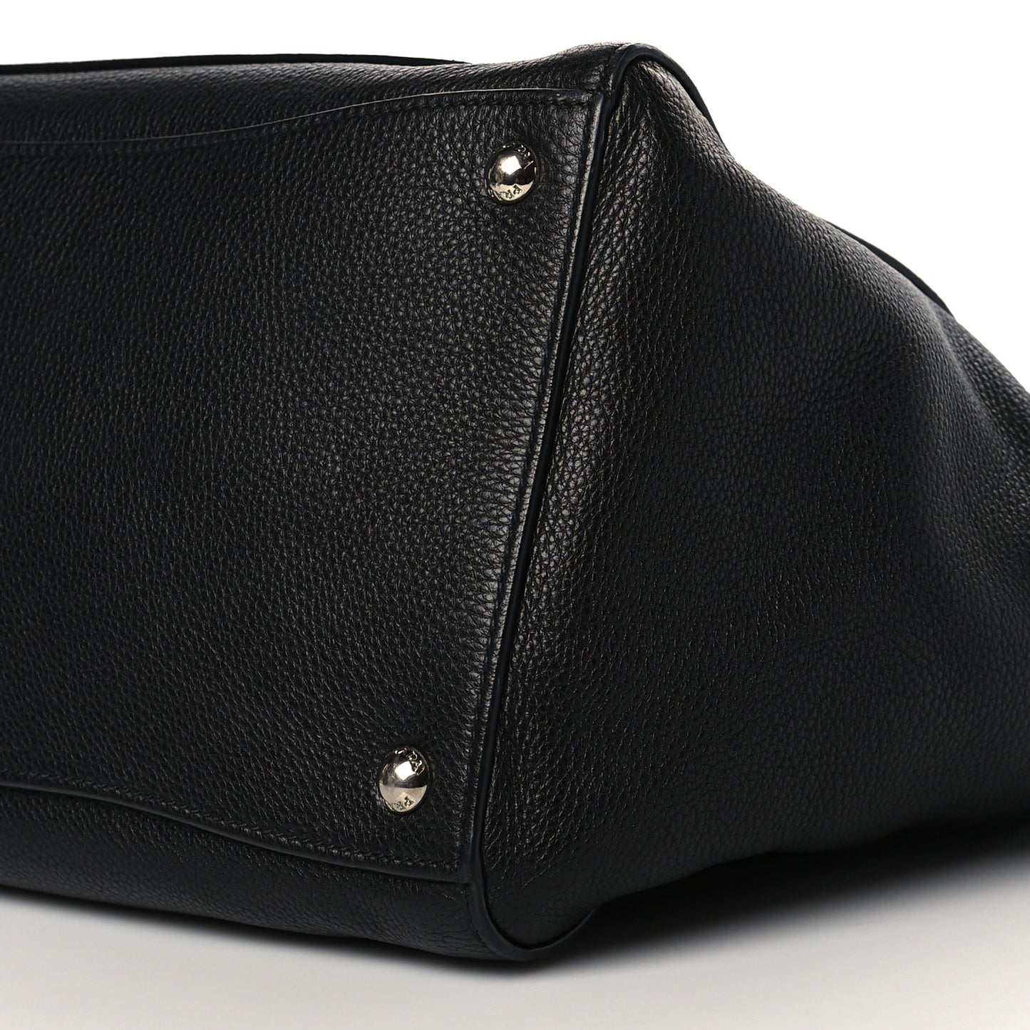 Glace Calf Twin Pocket Tote Black