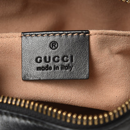 Gucci Calfskin Matelasse Mini GG Marmont Chain Shoulder Bag Black 6 of 11