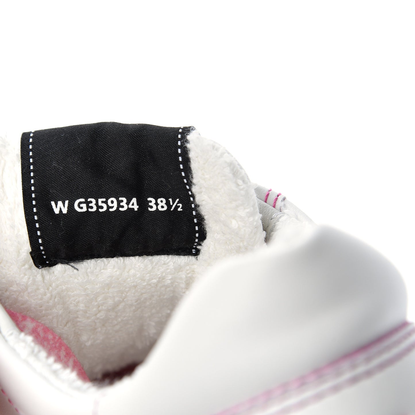 Calfskin Womens Logo Sneakers 38.5 Pink White