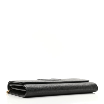 Salvatore Ferragamo Calfskin City Wallet On Chain Black 4 of 11