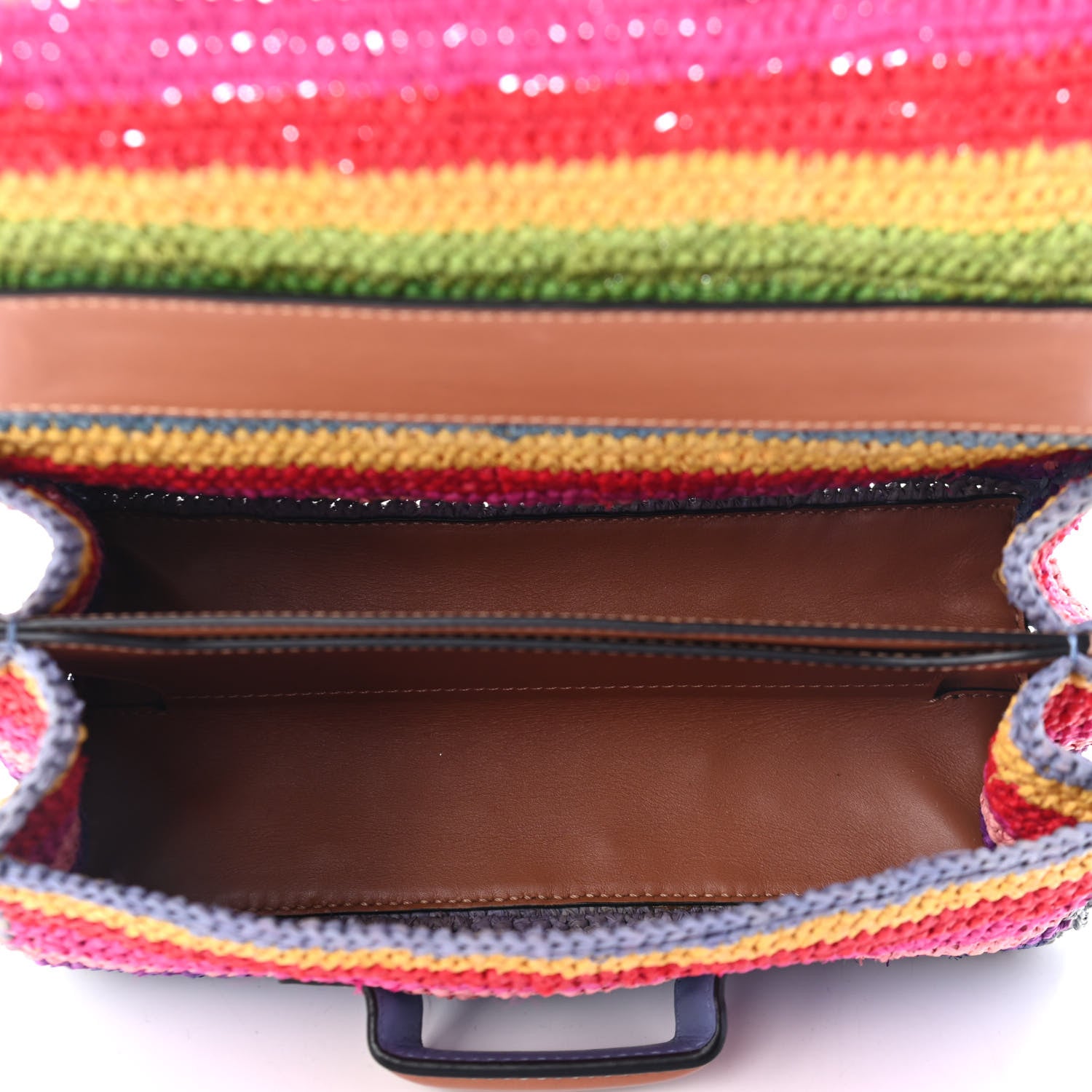 Loewe Raffia Paula's Ibiza Medium Barcelona Rainbow Shoulder Bag Tan 4 of 4