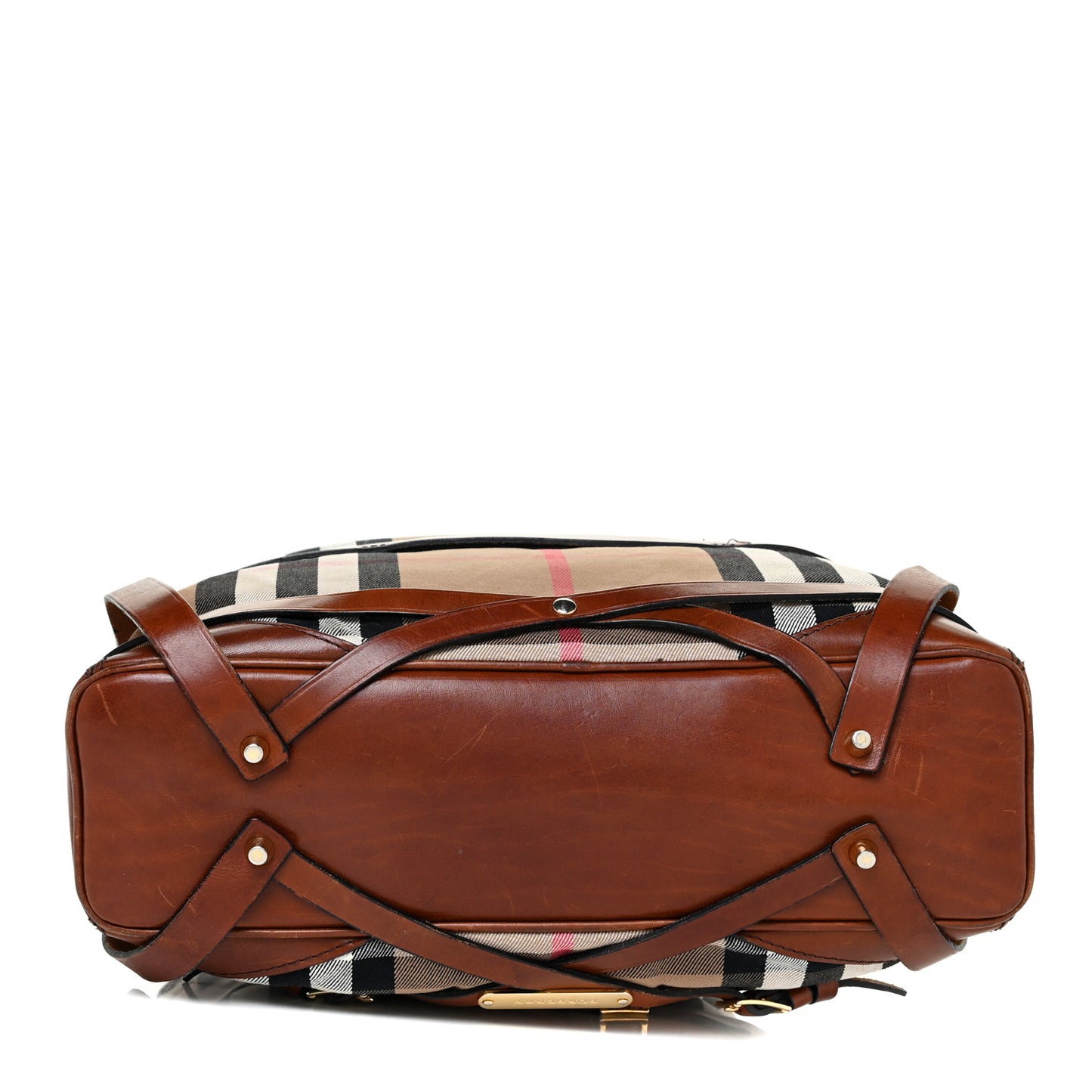 House Check Bridle Calfskin Medium Gosford Hobo Dark Tan