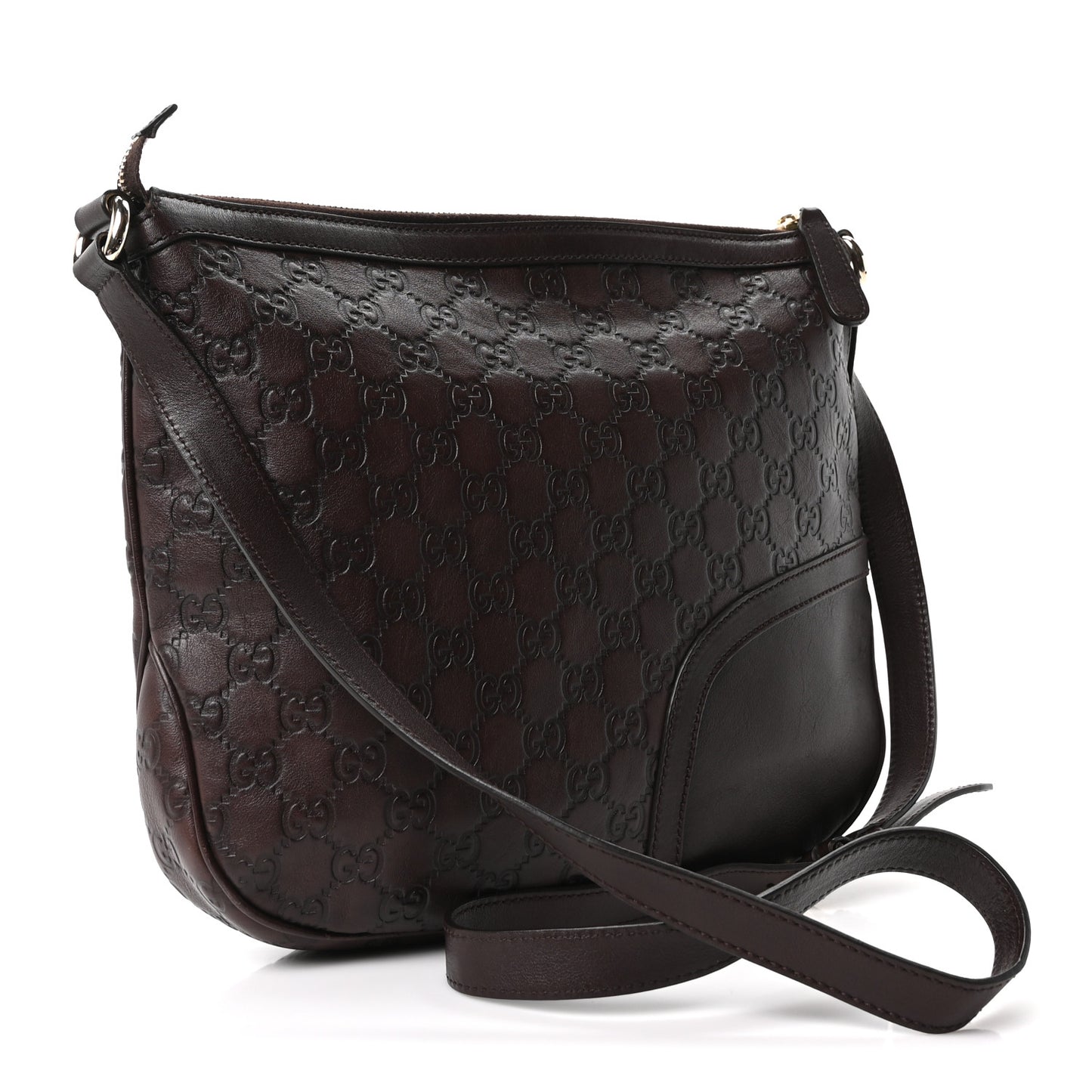 Guccissima Horsebit Tassel Messenger Bag  Dark Brown