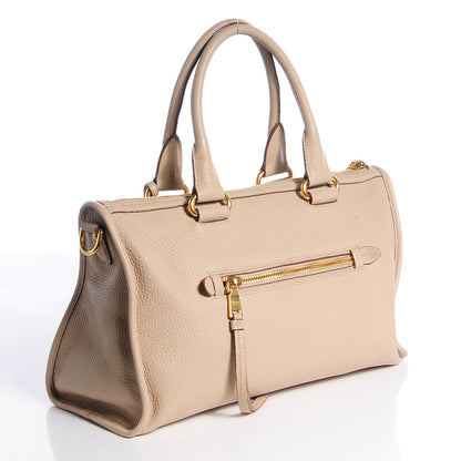 Prada Vitello Daino Shopping Satchel Visone 3 of 9