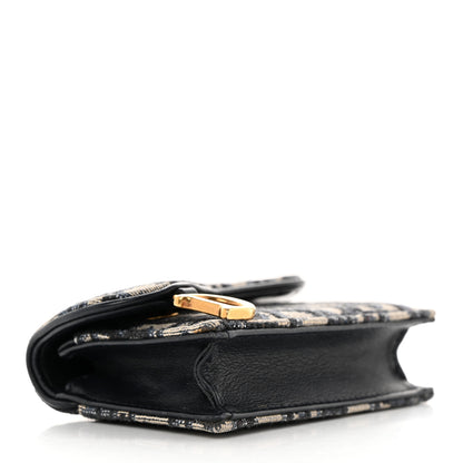Christian Dior Oblique Saddle Card Holder Blue 4 of 9