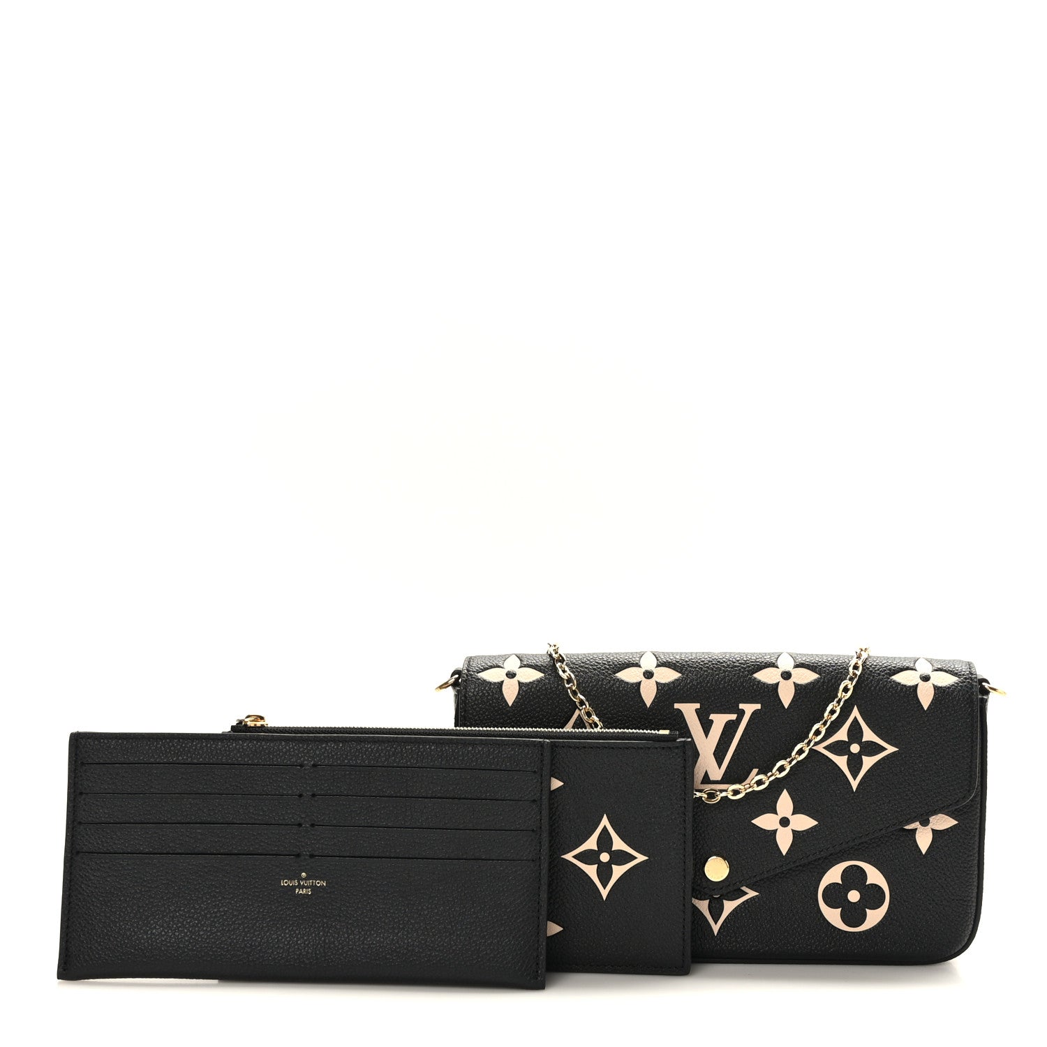 Louis Vuitton Empreinte Monogram Giant Felicie Pochette Black Beige 1 of 9