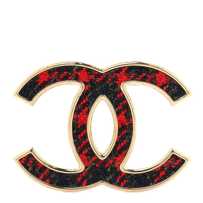Chanel Tweed CC Brooch Silver Multicolor 1 of 4